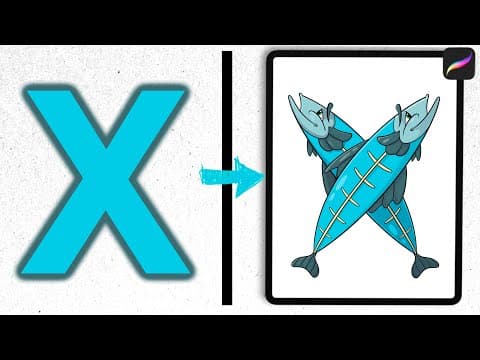 X For X Ray Fish: Let's Draw The Alphabet As Animals Episode 24 // Procreate Tutorial!