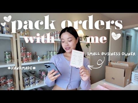 *realistic* Small Business Vlog 📦🤍 Packing Orders From My Shop Launch At Home