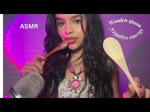 Asmr~ Wooden Spoon Eating Your Negative Energy (mouth Sounds & Clicky Whispers) #dossierpartner