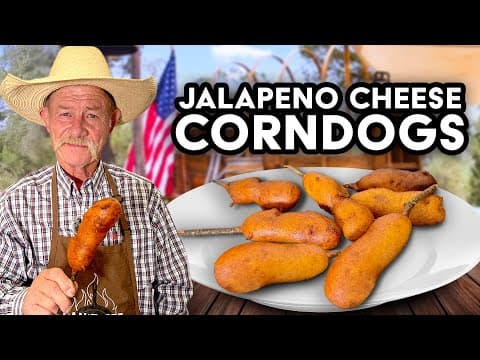 Bacon-wrapped Jalapeño Cheese Corn Dogs | Fair Food Goes Cowboy-style!