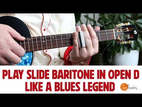 How To Play Slide On Baritone Ukulele - Open D Tutorial