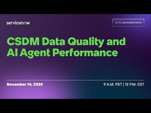 Csdm Data Quality And Ai Agent Performance