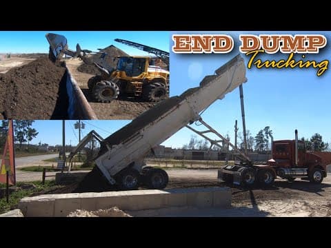 Kenworth Pulling End Dump With Lots Of Soil.