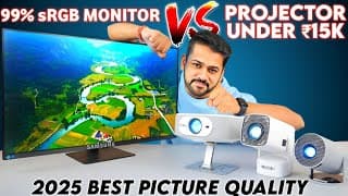 Best Projector Under ₹15,000? Pixpaq Power Vs 99% Srgb Monitor | Top 4 Projectors Comparison
