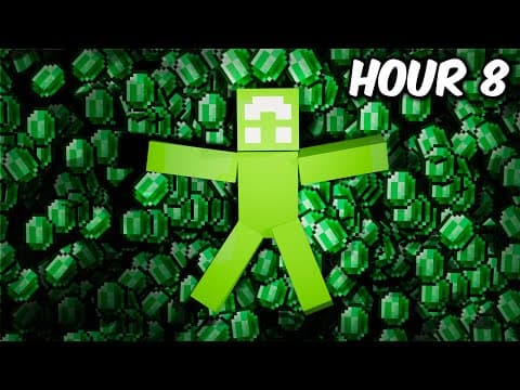 I Survived 24 Hours Only Using Green In Minecraft