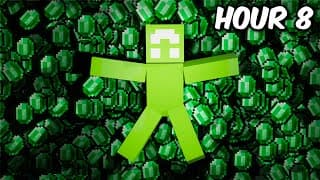 I Survived 24 Hours Only Using Green In Minecraft