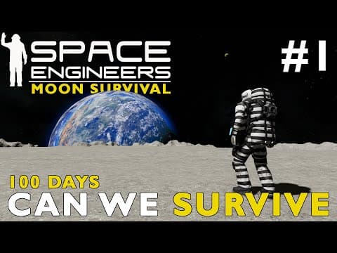 Can We Survive 100 Days On The Moon? | Space Engineers Moon Survival Reboot #1