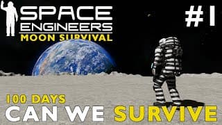 Can We Survive 100 Days On The Moon? | Space Engineers Moon Survival Reboot #1