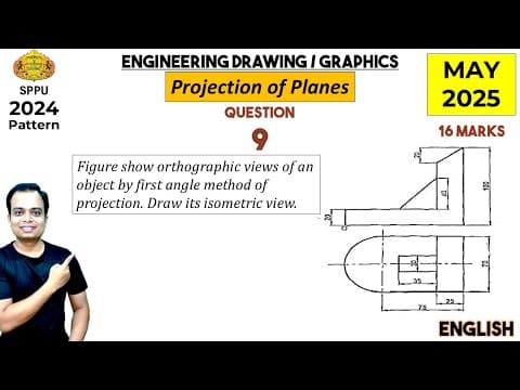 Sppu_2024 Pattern | May 2025 | Engineering Graphics | Pyq | Q9 | Isometric Projection