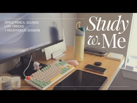 Study With Me: 1 Hour Deep Focus Session (ft Brain.fm 🎧🌱📝)