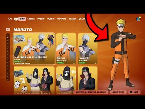 🔴 *new* Fortnite Naruto Update! Item Shop Today! (chapter 7 Live)