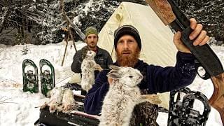 Winter Arctic Snow Camping - Primitive Trapping, Wilderness Feast, Fish & Forage