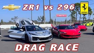 Zr1 Vs 296 Gtb * Chevrolet Corvette C8 Zr1 Vs Ferrari 296 Gtb 1/4 Mile Drag Race