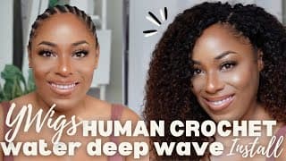 Ywigs Water Deep Wave Human Hair Crochet Install| Lia Lavon