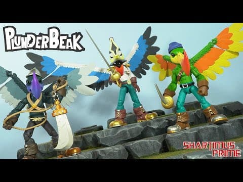 Plunderbeaks Captain Longbill, Berserker Quervo, & Raider Flynch Plunderlings Lone Coconut Figures