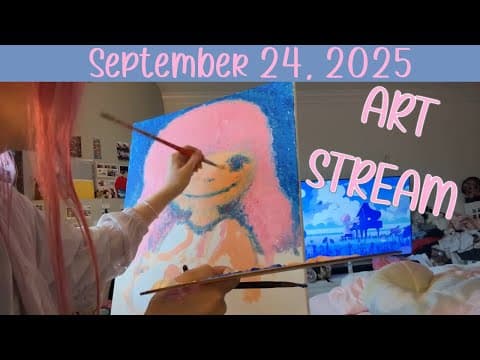 What Do I Paint | Perfect Stream For Falling Asleep To | Relaxing Painting And Music With Cute Girl