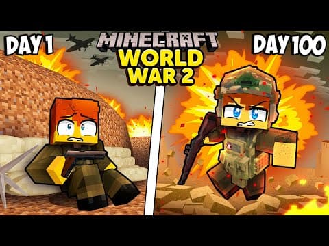 I Survived 100 Days In World War 2 In Minecraft!