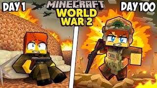 I Survived 100 Days In World War 2 In Minecraft!