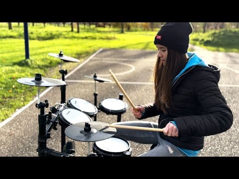 Creating Drum Covers Outdoors With A Portable Electronic Drum Kit!
