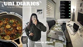 Productive Study Vlog ✨ | Uni Diaries, Living Alone, Hospital Placement, New Recipes, Laser +