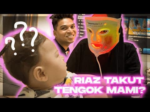 Reaction Riaz & Riss Tengok Mommy Pakai Topeng Led Macam Robot !!