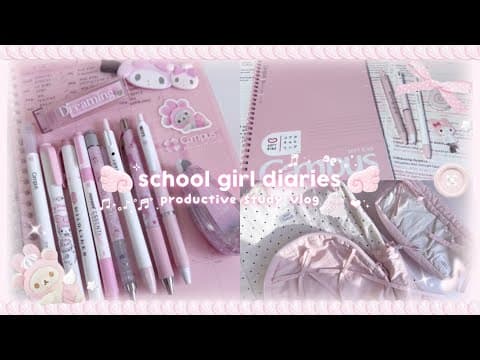 Schoolgirl Diaries ♫ྀི𓈒 ݁⋆ New School Bag, Productive Study Session, Lock In Season