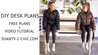 Diy farmhouse Desk with Drawer - free Diy Desk Plans, Video & diagrams