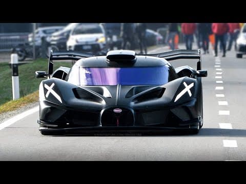 Track-only Bugatti Bolide In Action On A Swiss Mountain Pass: Cold Start, Accelerations & W16 Sound!