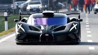 Track-only Bugatti Bolide In Action On A Swiss Mountain Pass: Cold Start, Accelerations & W16 Sound!