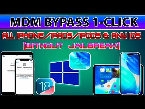 📱🔥new Mdm Bypass Ios 26/18 Iphone/ipad (all Models) Windows Tool Remote Management Lock Issue Fix