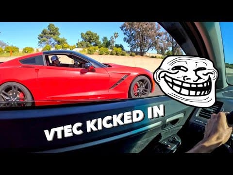 Corvette Owner Didn’t Know My Honda Was Boosted 😳