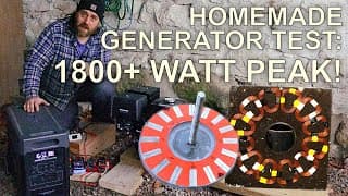 Diy Generator Testing: 1.5kw Sustained, 1.8kw Peak Power— Off-grid Battery Charged!