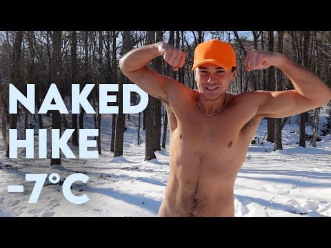 Naked Hike In The Snow!