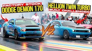 Stock Demon 170 Vs Twin Turbo Hellion Challenger 1/4 Mile Drag Race | Demonology Drag Racing