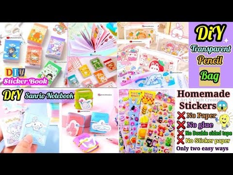 🥰homemade Sticker Book / Dly Transparent Pencil Bag | Dly Sanrio Notebook /dly Sticker Without Paper