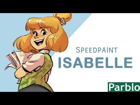 Hum!isabelle From Animal Crossing - Speedpaint (parblo Coast12 Pro Gen2)