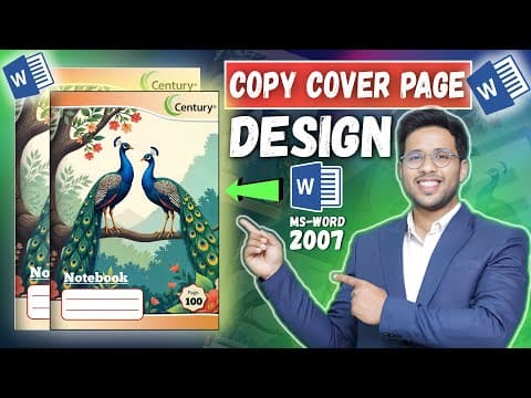 Copy Cover Page Design In Ms Word 2007 | How To Design Cover Page In Microsoft Word Hindi Tutorial