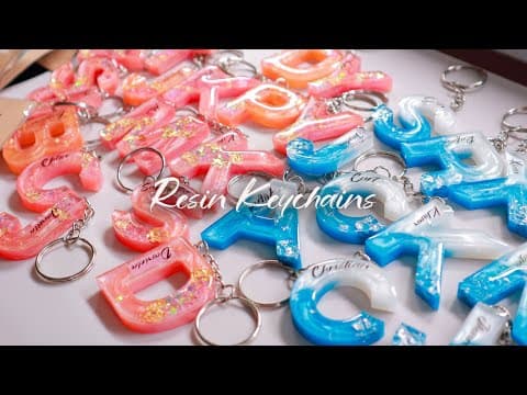 From Making To Packing 44 Resin Letter Keychains | Resin Keychain Souvenir | Resin Art For Beginners