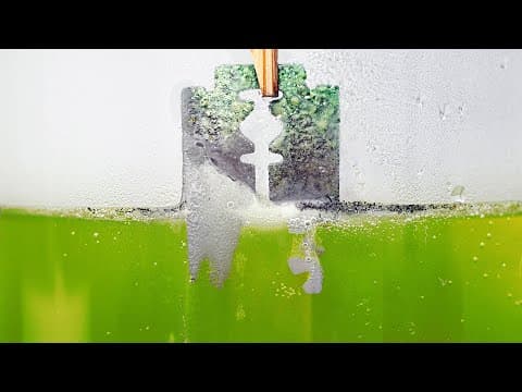 Razor Blade In Acid - Time Lapse