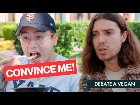 Meat Eater Eats Chicken In Front Of Vegan - Can He Be Convinced To Stop?