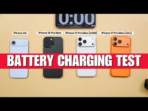 Iphone 17 Pro Max (esim & Sim) Charging Test Vs Iphone Air & 16 Pro Max – Shocking Results!