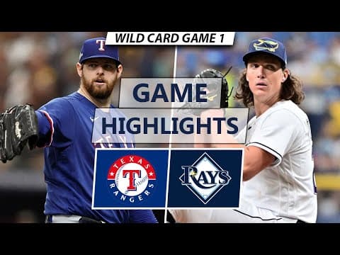 Texas Rangers Vs. Tampa Bay Rays Highlights | Wild Card Game 1
