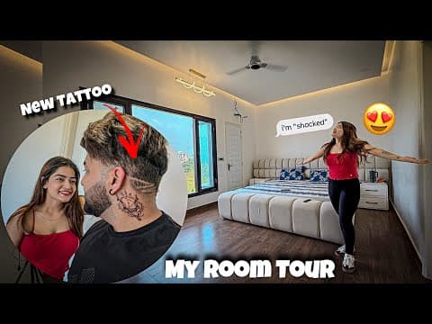 My Girlfriend Reacts To My New Tattoo😂| My Room Tour❤️