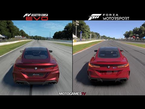 Assetto Corsa Evo Vs Forza Motorsport (2023) - Bmw M8 Competition Coupé At Road Atlanta