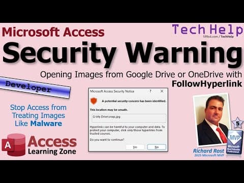 Microsoft Access Security Warning Opening Images From Google Drive Or Onedrive With Followhyperlink