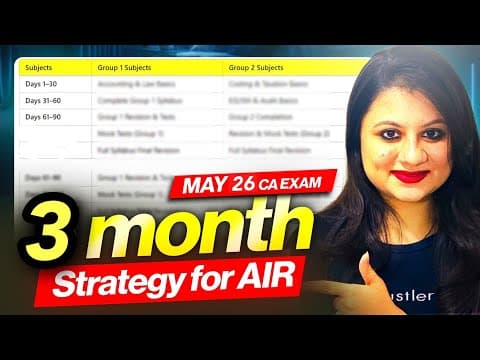 3 Month Master Study Plan To Clear And Get Air In May-26 Attempt| Ca Finals