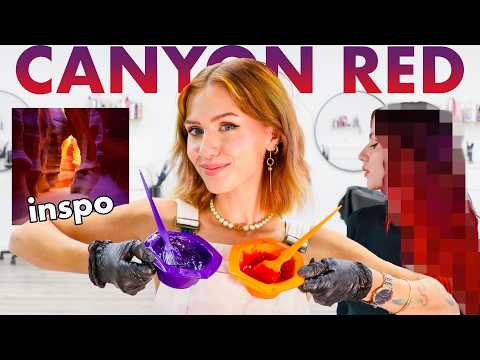 Coloring Brown Hair Canyon Red | Color Theory, Hair Dyeing, Styling