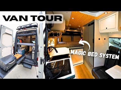 Insane 3-point Articulating Bed System — Full Luxury Van Tour