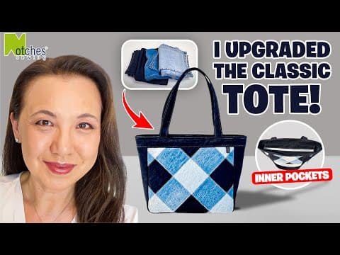 Sew My New Gail Patchwork Zip Tote ! |  Diy Large Lined Tote Bag Tutorial