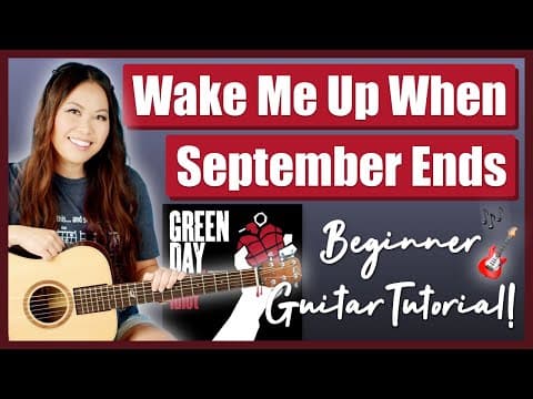 Wake Me Up When September Ends ⏰ Green Day Easy Guitar Lesson 🎸 Beginner Tutorial & Print Out! 📝